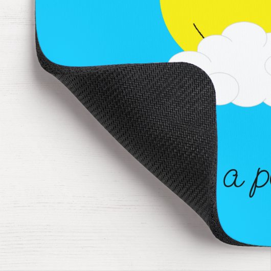 Smiling Sun with Clouds: Turquoise マウスパッド (コーナー)