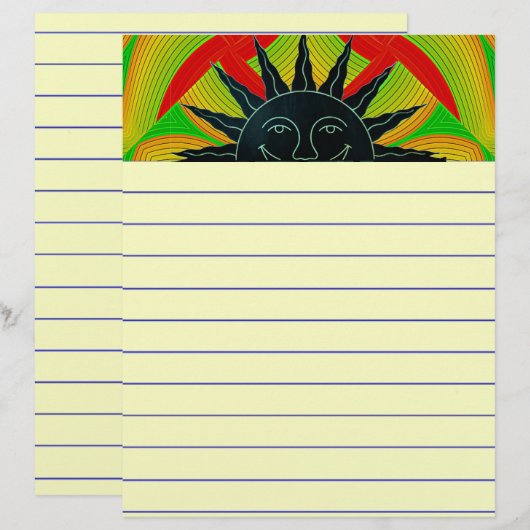 Smiling Sun Writing Paper (正面/裏面)