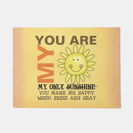Smiling Sun You Are My Sunshine Doormat ドアマット (正面)