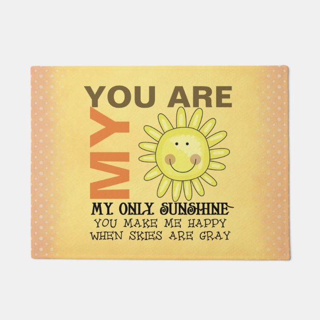 Smiling Sun You Are My Sunshine Doormat ドアマット (正面)