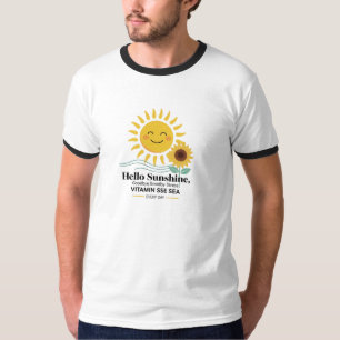 Smiling Sunshine & Sunflower - Happy Coastal Vibes Tシャツ