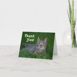 Smiling Tabby Cat Thank You サンキューカード