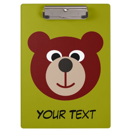 Smiling Teddy Bear +テキスト クリップボード (正面)