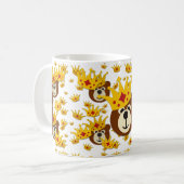 Smiling Teddy Bear with Crown コーヒーマグカップ (正面左)