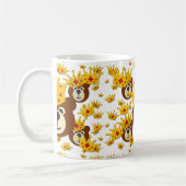 Smiling Teddy Bear with Crown コーヒーマグカップ (左)