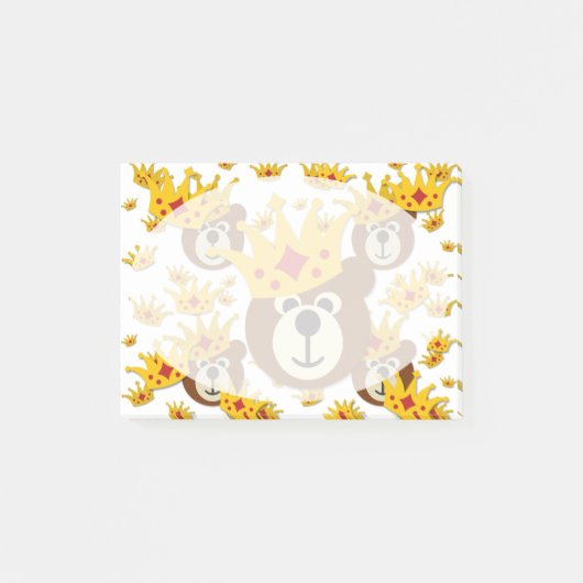Smiling Teddy Bear with Crown ポストイット (正面)