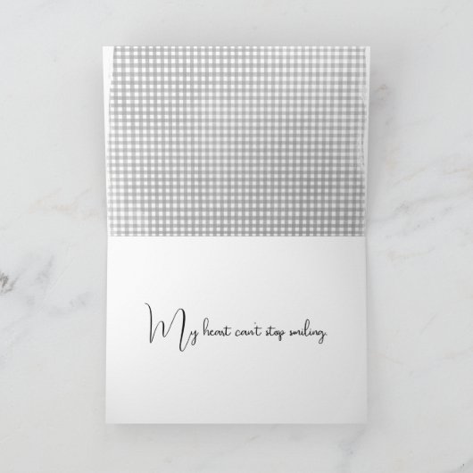 Smiling Thank You On Gingham サンキューカード (内部)