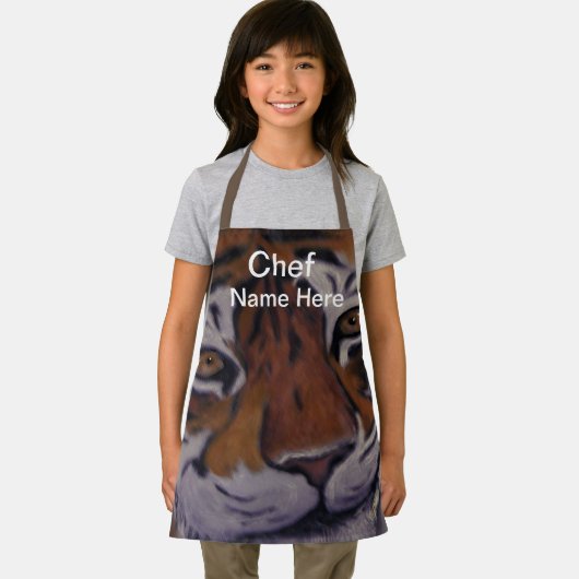 Smiling Tiger料理シェフ（名前はこちら）キッズエプロン エプロン (インサイチュ)