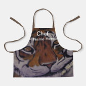Smiling Tiger料理シェフ(名前はこちら)キッズエプロン エプロン (正面)