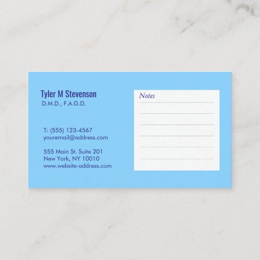 Smiling Tooth歯医者オフィスアポイントメントアラーム 予約カード (裏面)