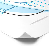 Smiling Tooth Cartoon Character Always Floss ポスター (角)