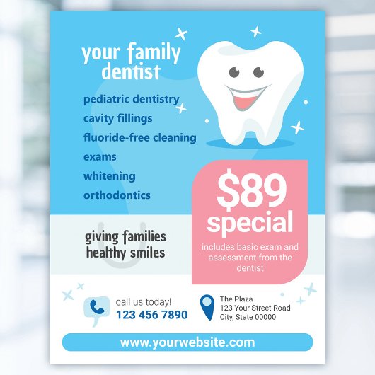 Smiling Tooth Dental Flyer チラシ