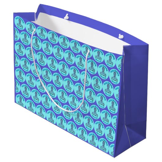 Smiling Traumatologist Cartoon Medical Gift Design ラージペーパーバッグ (裏面アングル)