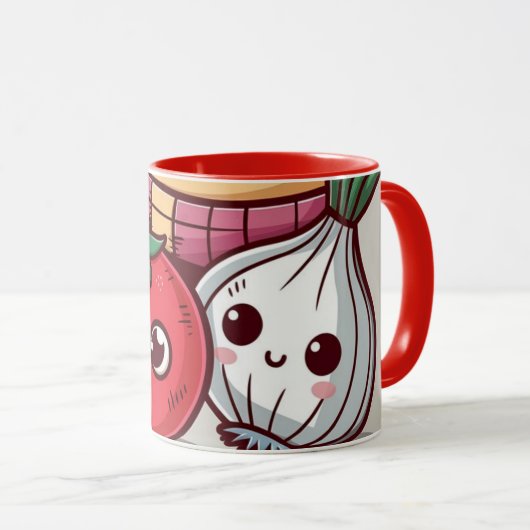 Smiling Veggies Coffee Mug マグカップ (正面右)