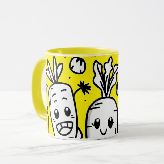 Smiling Veggies Coffee Mug マグカップ (正面左)