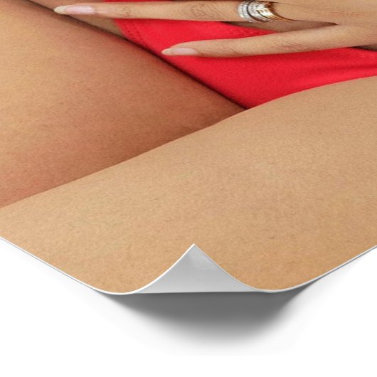 Smiling Woman In Red Bikini ポスター (角)