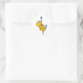 Smiling Worm on Hook Sticker ラウンドシール (バッグ)
