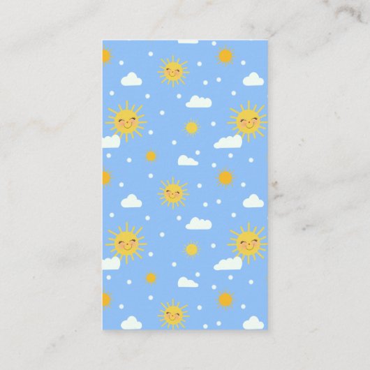 Smiling Yellow Sun Baby Shower Book Request エンクロージャーカード (裏面)