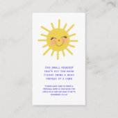 Smiling Yellow Sun Baby Shower Book Request エンクロージャーカード (正面)
