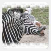 Smiling Zebra Stickers スクエアシール (正面)