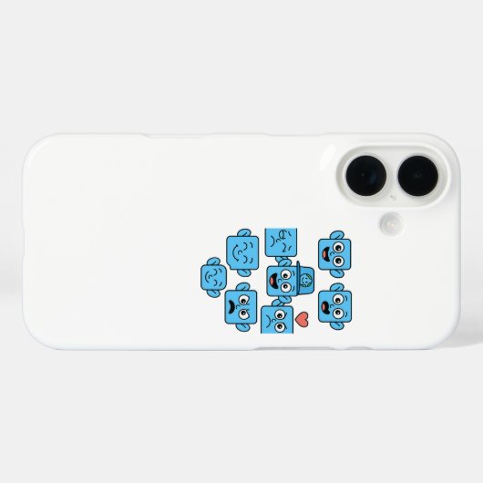 Smilo絵文字おもしろいIphoneケース – かわいい青い顔。 Case-Mate iPhoneケース (裏面 (横))