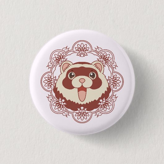 Smily Ferret 缶バッジ (正面)