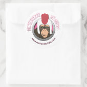 Smirkey Mohawkey Monkeyステッカー ラウンドシール (バッグ)