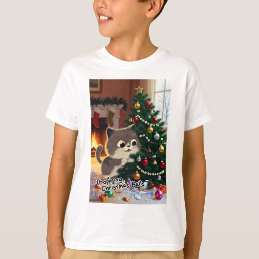Smirking Kitten Christmas Chaos 1 Tシャツ (正面)