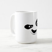 Smirking Panda Face Black & White Graphic Mug コーヒーマグカップ (正面左)
