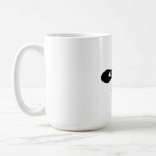 Smirking Panda Face Black & White Graphic Mug コーヒーマグカップ (左)