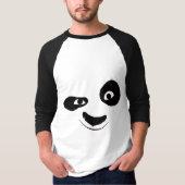 Smirking Panda Face Black & White Graphic T-Shirt  Tシャツ (正面)