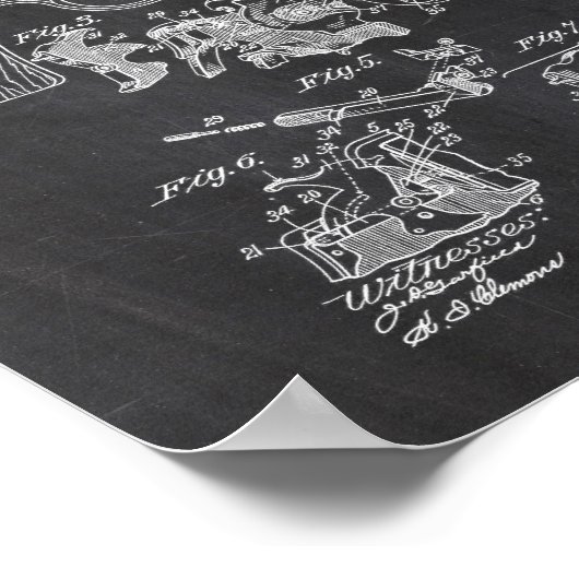 Smith and Wesson Hammerless Pistol 1898 Patent Pos ポスター (角)