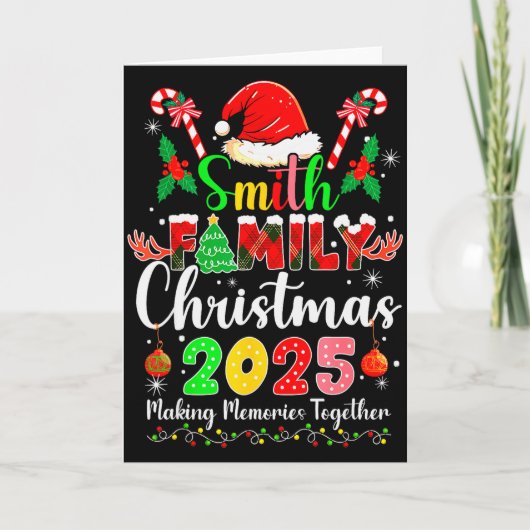 Smith Family Christmas 2025 Matching Santa Hat Xma カード (正面)