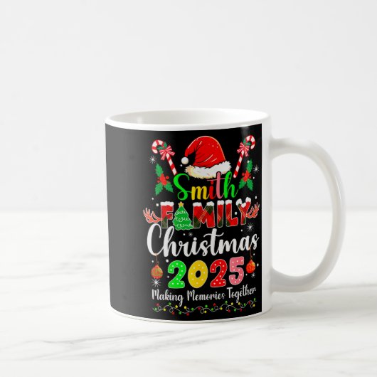 Smith Family Christmas 2025 Matching Santa Hat Xma コーヒーマグカップ (右)
