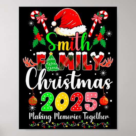 Smith Family Christmas 2025 Matching Santa Hat Xma ポスター (正面)