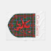 Smith Tartan Scottish Plaid Lion Rampant フリースブランケット (正面(横))
