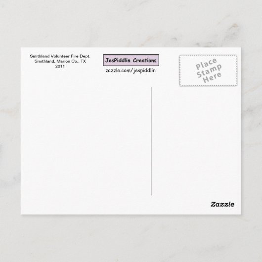 Smithlandの篤志消防隊の郵便はがき#2 ポストカード (裏面)