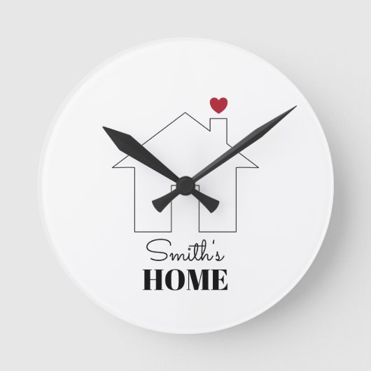 Smith's Home with Heart ラウンド壁時計 (正面)