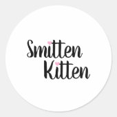 Smitten Kitten Cute Valentine ラウンドシール (正面)