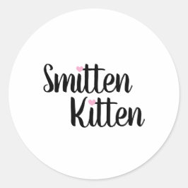 Smitten Kitten Cute Valentine ラウンドシール
