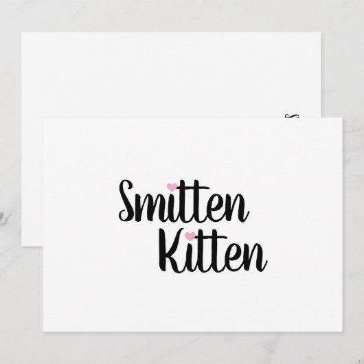 Smitten Kitten Cute Valentine Coffee Mug Gift シーズンカード (正面/裏面)