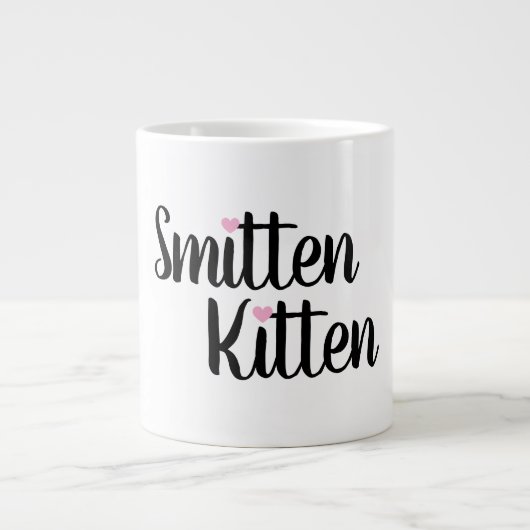 Smitten Kitten Cute Valentine Coffee Mug Gift ジャンボコーヒーマグカップ (正面)