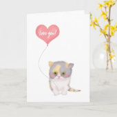 Smitten Kitten 'Love you' Valentine's Dayカード カード (黄色い花)