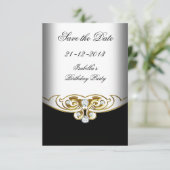 Sml日付を保存する白い黒い金ゴールドダイヤモンド セーブザデート (スタンド正面)