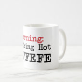 Smocking熱いCovfefeの切札を警告してユーモアのマグを引用して下さい コーヒーマグカップ (正面右)