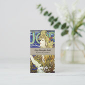 Smoke,エレガント Job by Alphonseミュシャアールヌーボー 名刺 (スタンド正面)