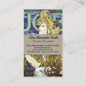 Smoke,エレガント Job by Alphonseミュシャアールヌーボー 名刺 (裏面)