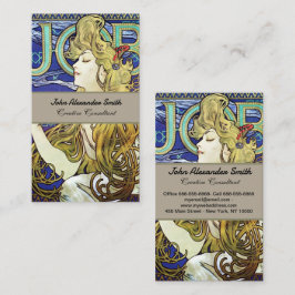 Smoke,エレガント Job by Alphonseミュシャアールヌーボー 名刺