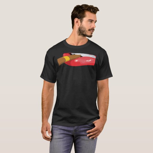 Smoke Cuban Cigar Lit Lips Smoking Graphic Tシャツ (正面フル)