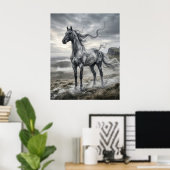 Smoke Horse Windblown Plateau ポスター (ホームオフィス)